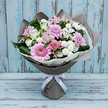 Букет цветов из:  Герберы, Альстромерии и Хризантемы в Циолковском