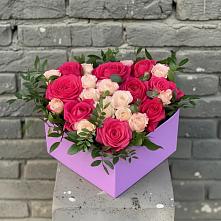 Цветочная композиция из Розы в коробке в Циолковском