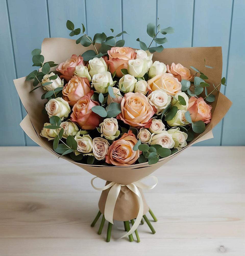 Букет цветов из: Альстромерии и Розы в Циолковском