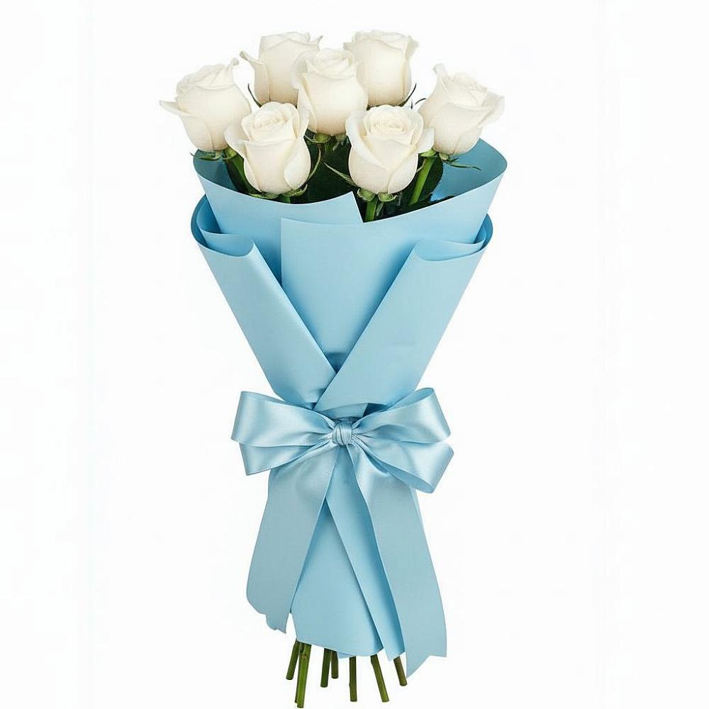 Букет 7 белых роз Проуд в Циолковском