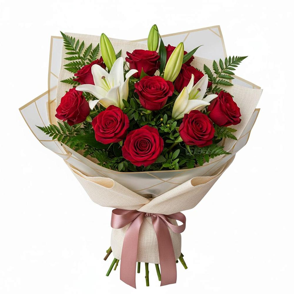 Букет цветов из: Лилии и Розы в Циолковском