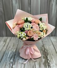 Букет цветов из:  Гвоздики, Розы и Хризантемы в Циолковском