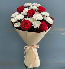 Букет цветов из:  Розы и Хризантемы в Циолковском