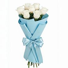 Букет 7 белых роз Проуд в Циолковском