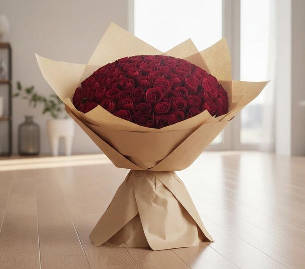 Букет 101 Красная роза в Циолковском