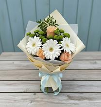 Букет цветов из:  Герберы, Розы и Хризантемы #REPLACE_PRED# Циолковском