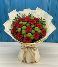 Букет цветов из:  Розы и Хризантемы #REPLACE_PRED# Циолковском