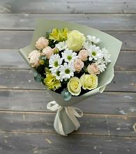 Букет цветов из:  Альстромерии, Розы и Хризантемы в Циолковском