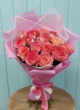 Букет 15 Розовых роз Равель в Циолковском